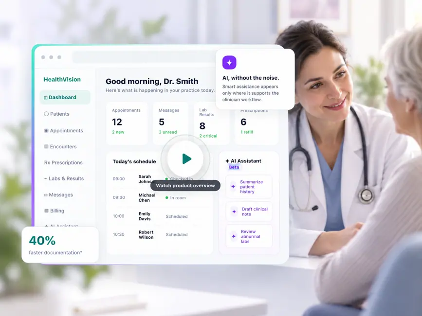 Illustrative HealthVision healthcare and clinical technology scene